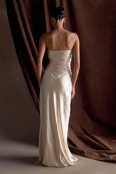 Cedar Strapless Satin Maxi Dress - Champagne